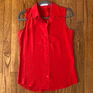 Everlane red silk sleeveless top NWOT